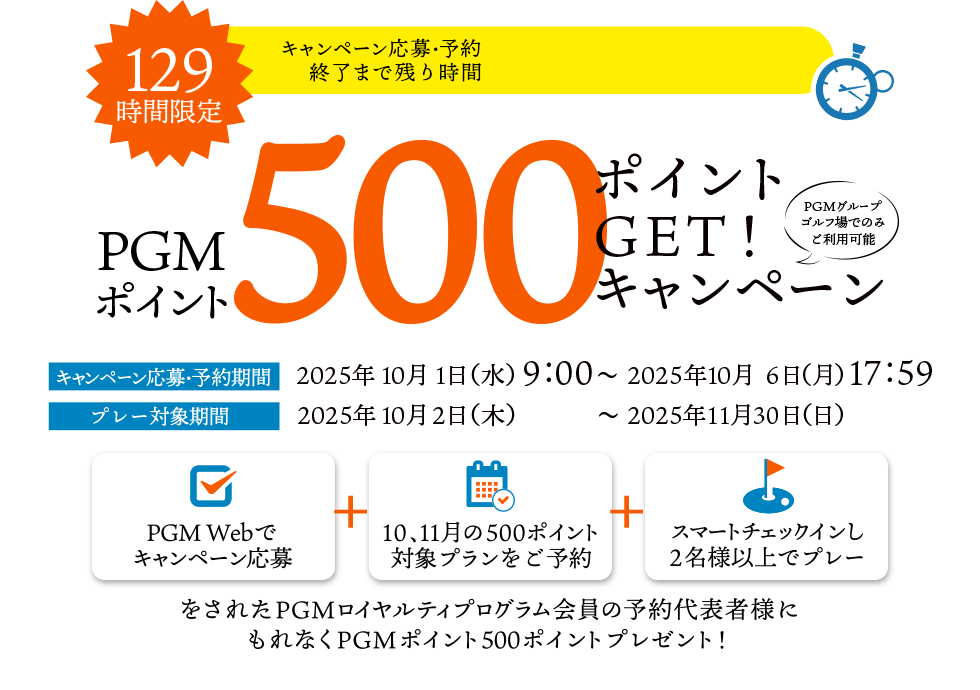 129時間限定！500ポイントGET！キャンペーン
