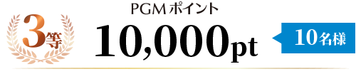 3等 PGMポイント10,000pt 10名様