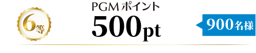 6等 PGMポイント500pt 900名様